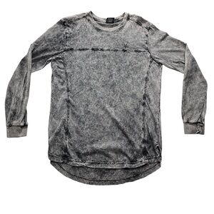 YoungLA Acid Wash Long Sleeve Tee Streetwear Gray M